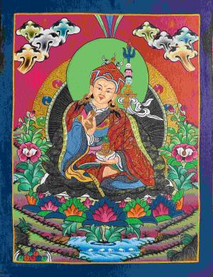 Original Hand Painted Guru Rinpoche Thangka Painting | Fine Quality Sacred Art | Spiritual Gift